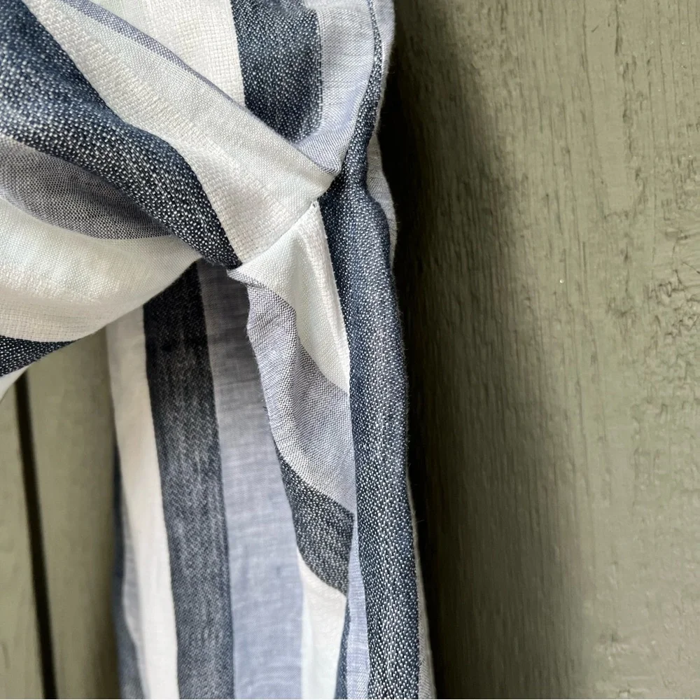 J.Crew NWOT Point Sur Paper Bag Linen Striped Wide Leg Pants, L2547 - Picture 8 of 13